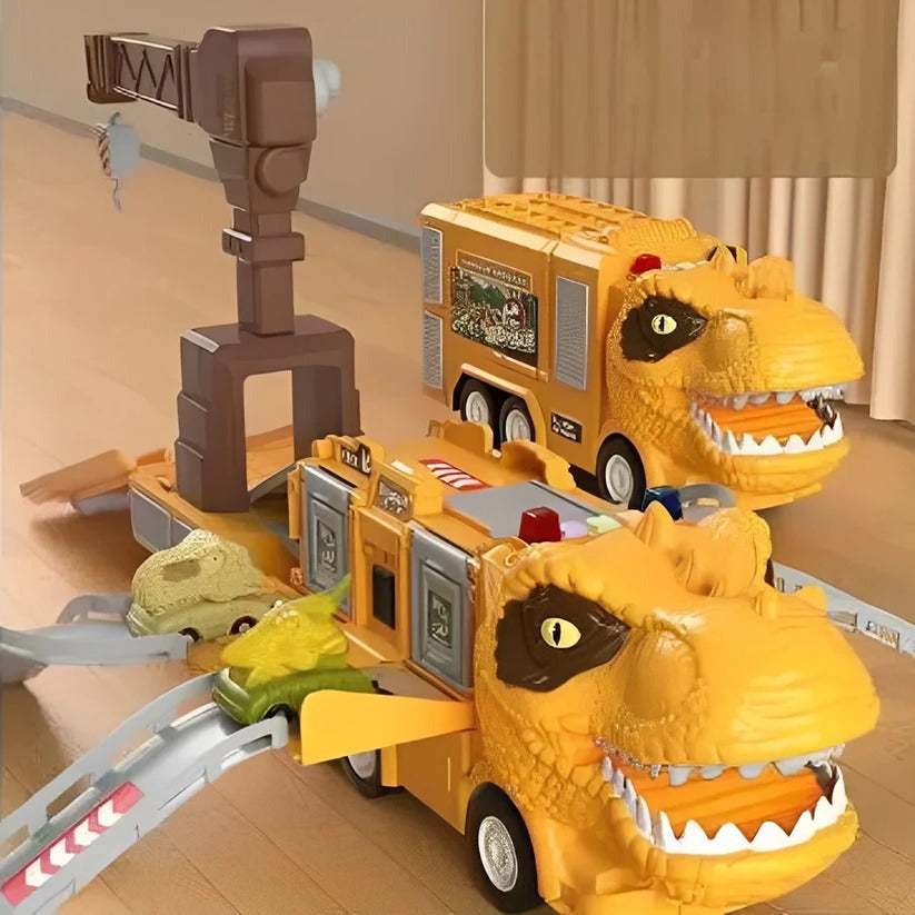 2 in 1 Dinosaur Truck Toy with Lights, Sounds and Storage