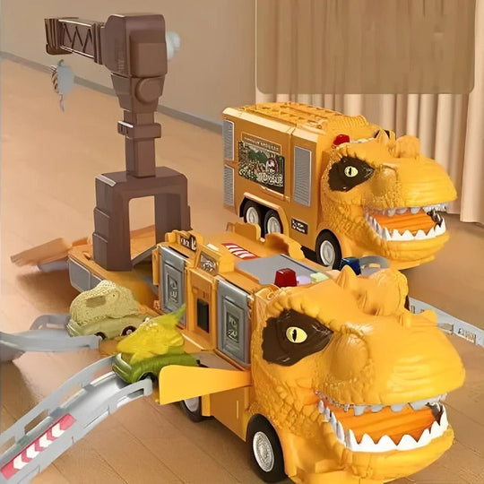 2 in 1 Dinosaur Truck Toy with Lights, Sounds and Storage
