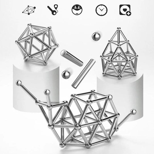 Magnetic Building Sphere Kit with DIY Connector Rods