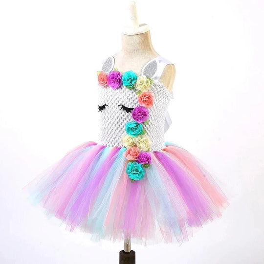Unicorn Tulle Dress for Girls with Matching Headband