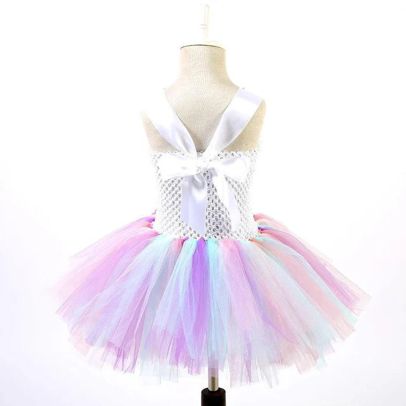 Unicorn Tulle Dress for Girls with Matching Headband
