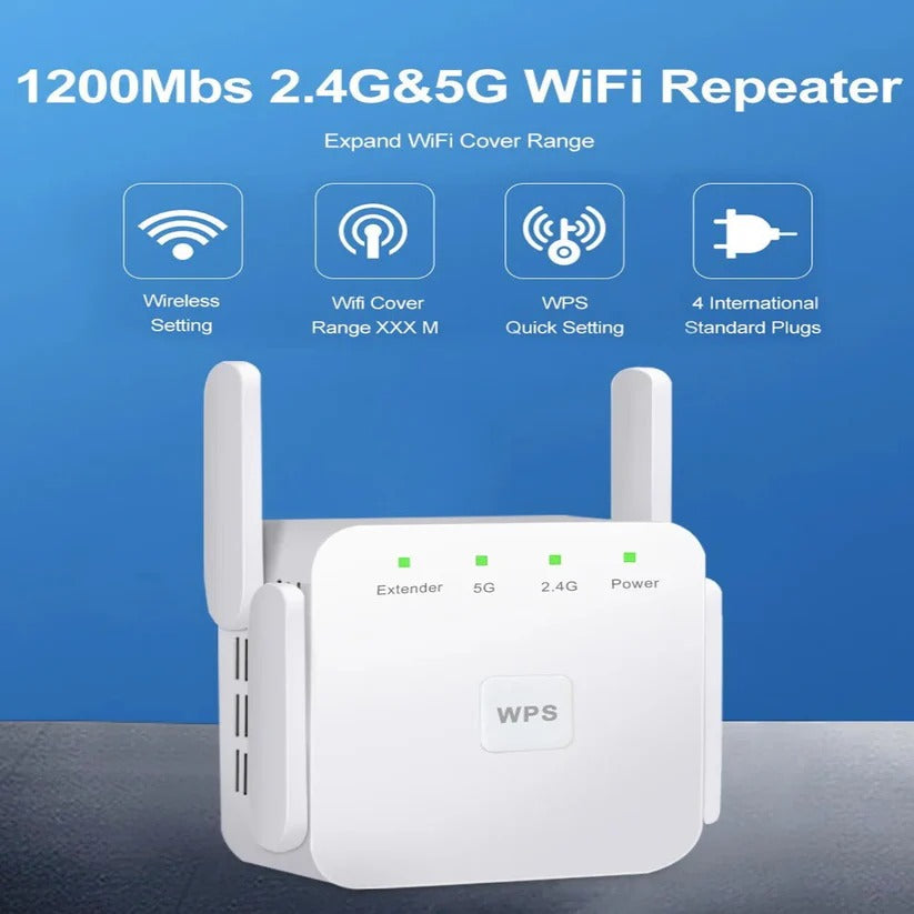 WiFi Range Extender with Dual Band Support and WPS Setup