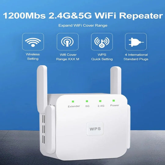 WiFi Range Extender with Dual Band Support and WPS Setup