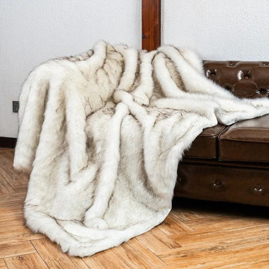 Faux Fur Plush Throw Blanket for Home Decor