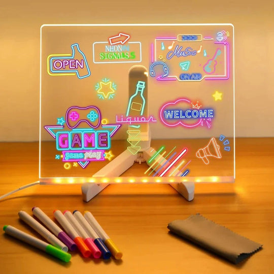 LED Illuminated Writing Board for Messages and Notes