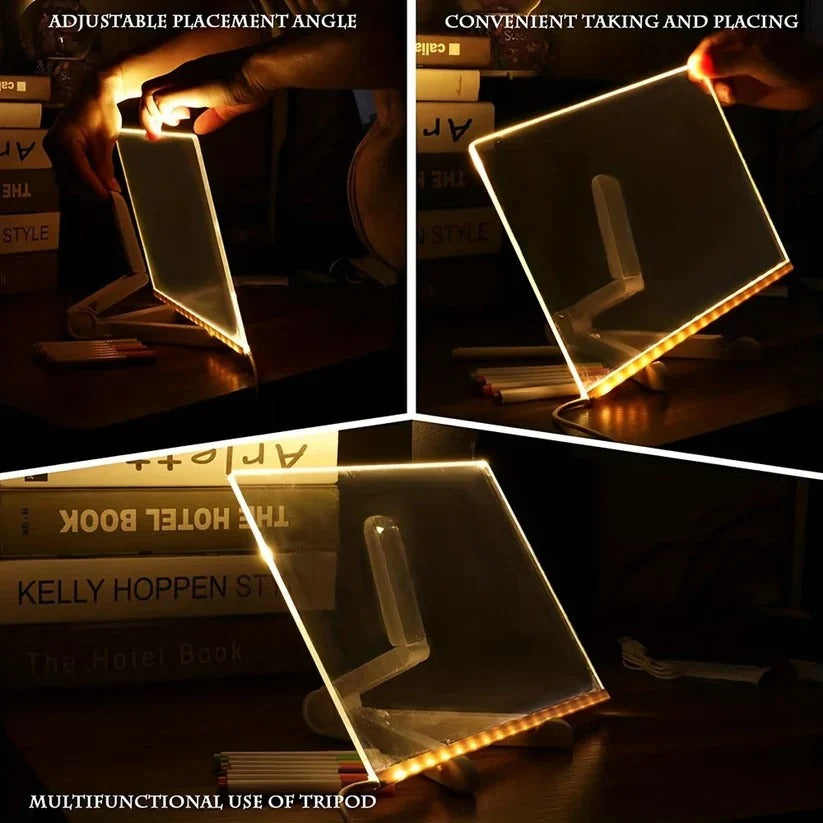 LED Illuminated Writing Board for Messages and Notes
