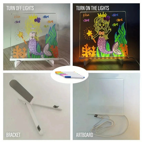 LED Illuminated Writing Board for Messages and Notes