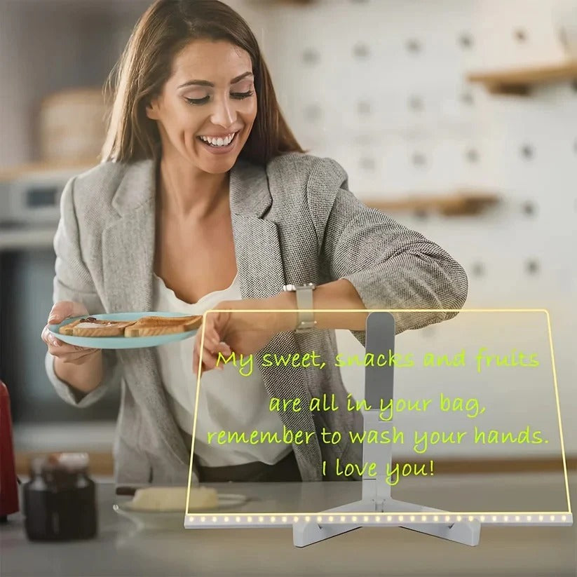 LED Illuminated Writing Board for Messages and Notes