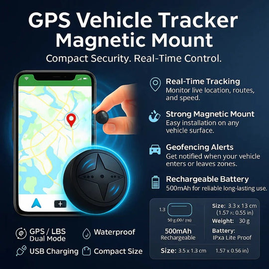 Magnetic GPS Tracker with Vehicle Mounting System