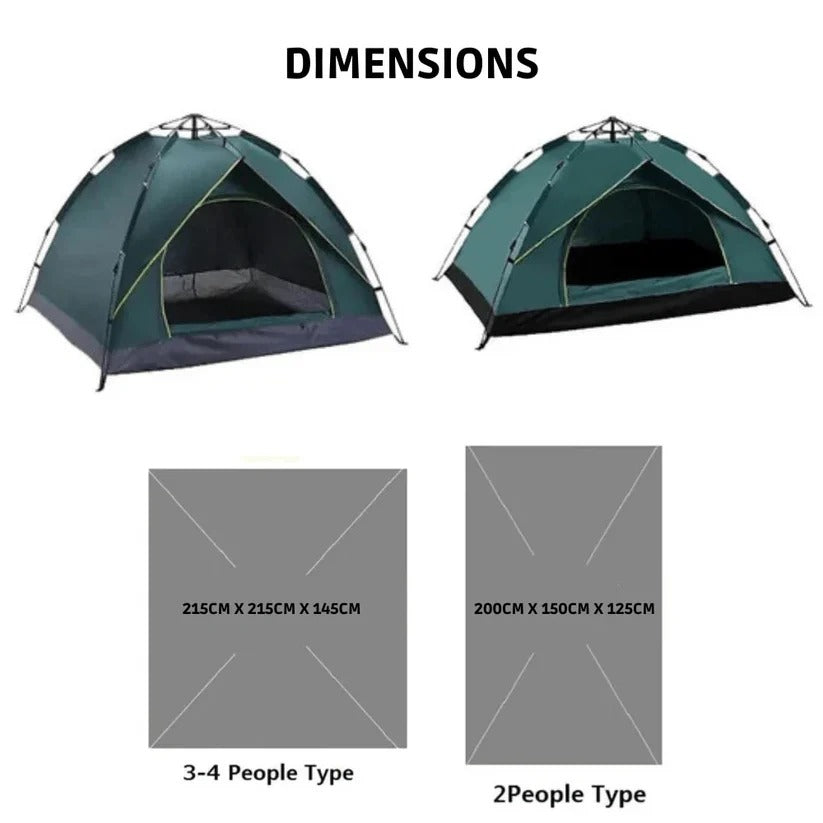 Instant Pop Up Tent with Built-In Frame Structure