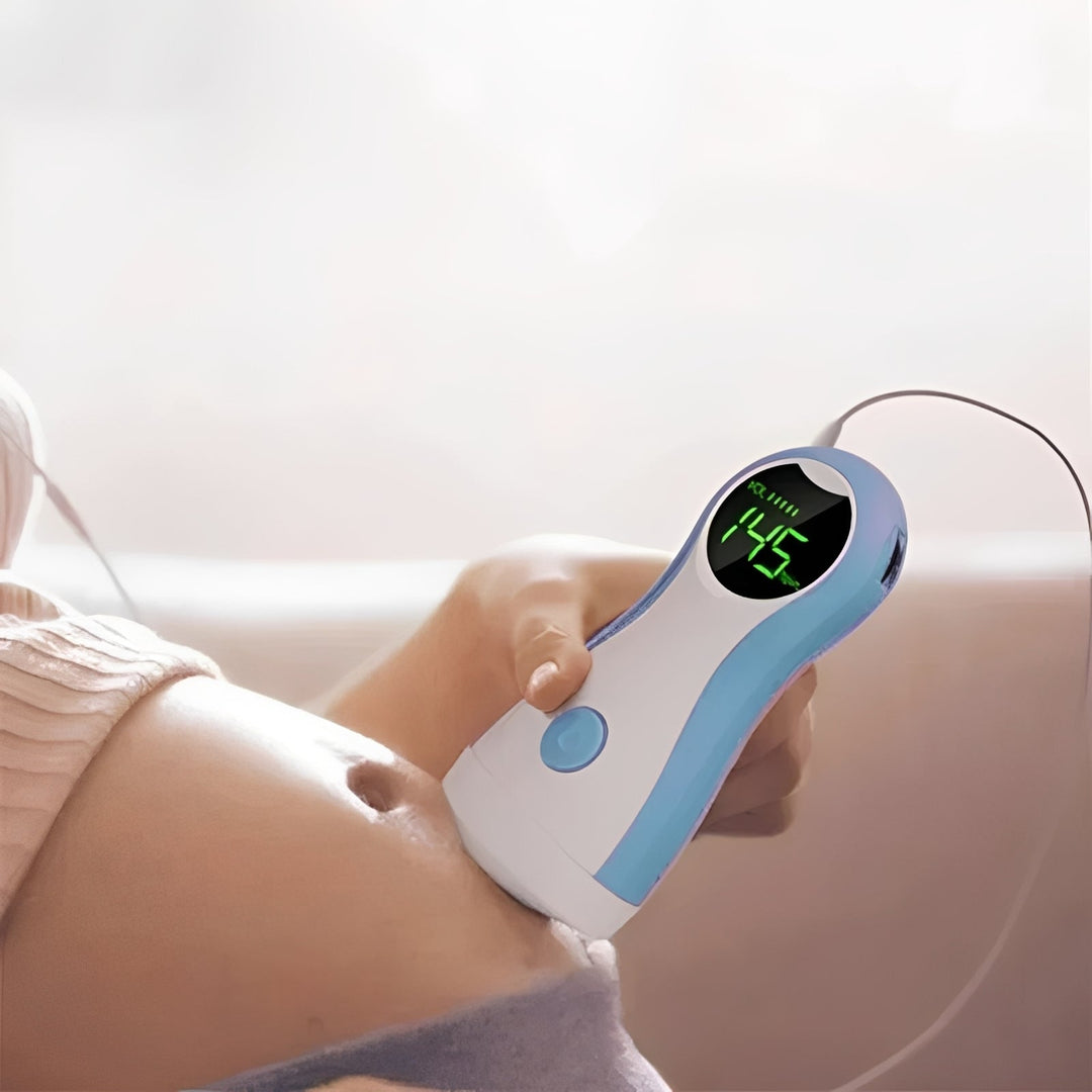 Handheld Fetal Doppler Monitor with LCD Display and Headphone Output