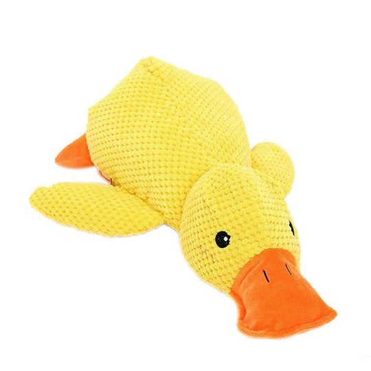 Duck Shaped Squeaky Dog Toy with Reinforced Stitching