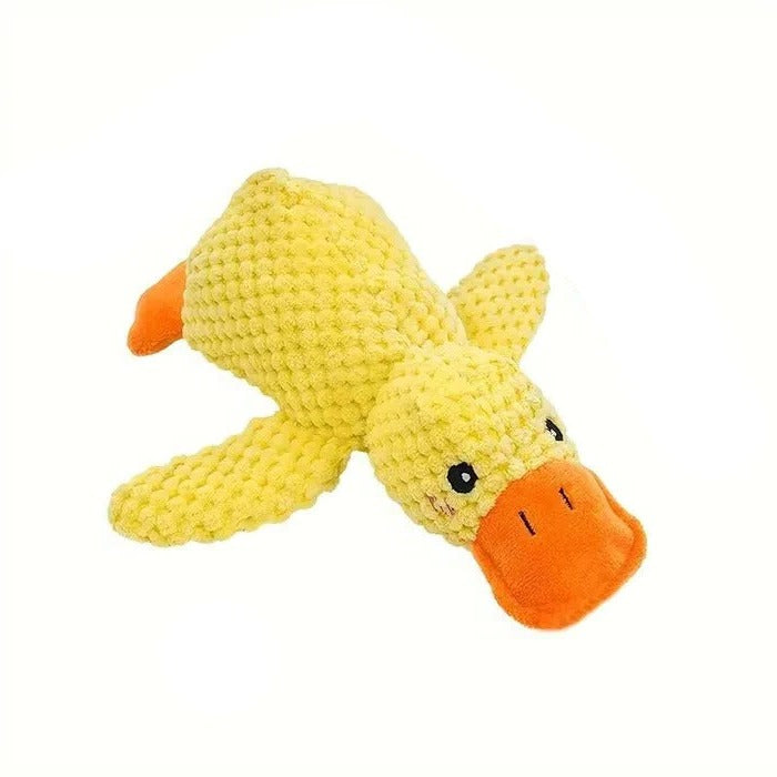 Duck Shaped Squeaky Dog Toy with Reinforced Stitching