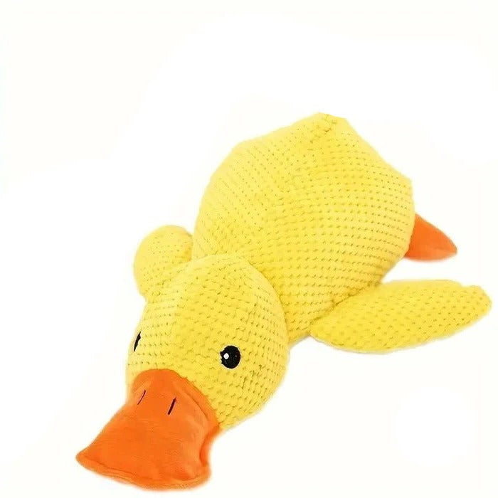 Duck Shaped Squeaky Dog Toy with Reinforced Stitching