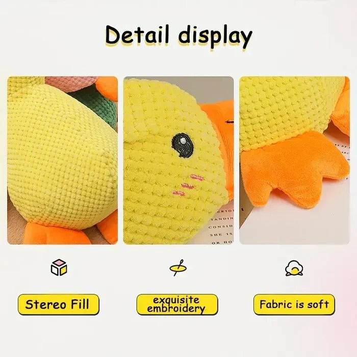 Duck Shaped Squeaky Dog Toy with Reinforced Stitching