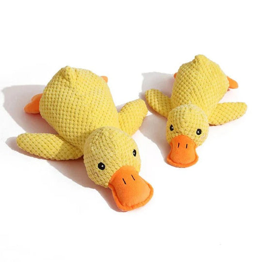 Duck Shaped Squeaky Dog Toy with Reinforced Stitching