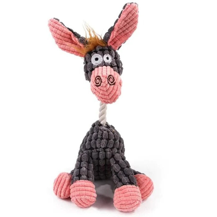 Reinforced Squeaky Plush Dog Toy with Durable Stitching