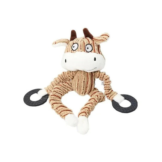 Reinforced Squeaky Plush Dog Toy with Durable Stitching