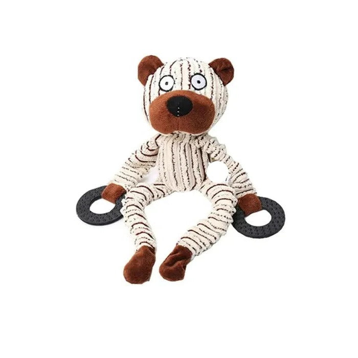 Reinforced Squeaky Plush Dog Toy with Durable Stitching
