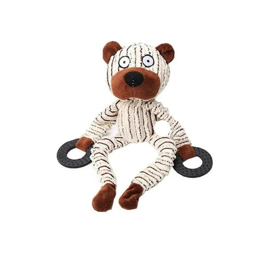 Reinforced Squeaky Plush Dog Toy with Durable Stitching