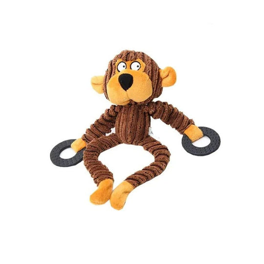 Reinforced Squeaky Plush Dog Toy with Durable Stitching