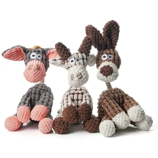 Reinforced Squeaky Plush Dog Toy with Durable Stitching