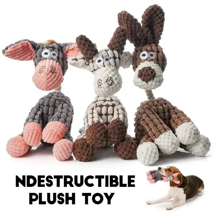 Reinforced Squeaky Plush Dog Toy with Durable Stitching