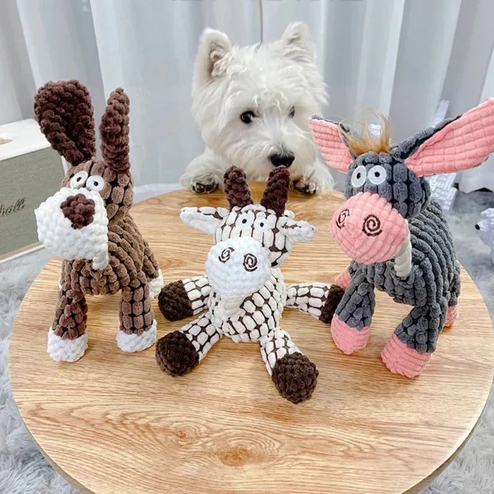 Reinforced Squeaky Plush Dog Toy with Durable Stitching