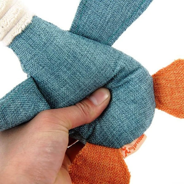 Reinforced Goose Plush Dog Toy with Textured Fabric