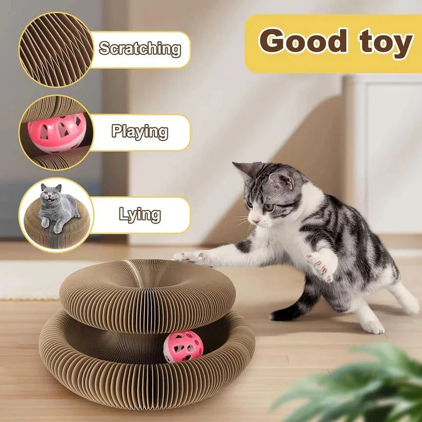 Recyclable Cat Scratching Pad with Ball Toy, Set of 2