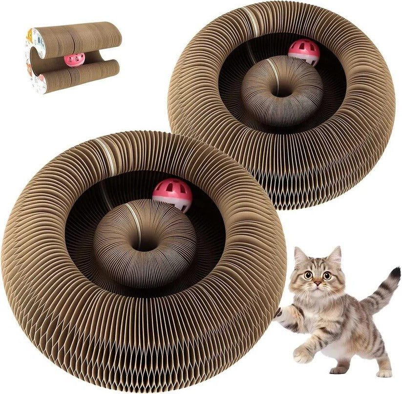 Recyclable Cat Scratching Pad with Ball Toy, Set of 2