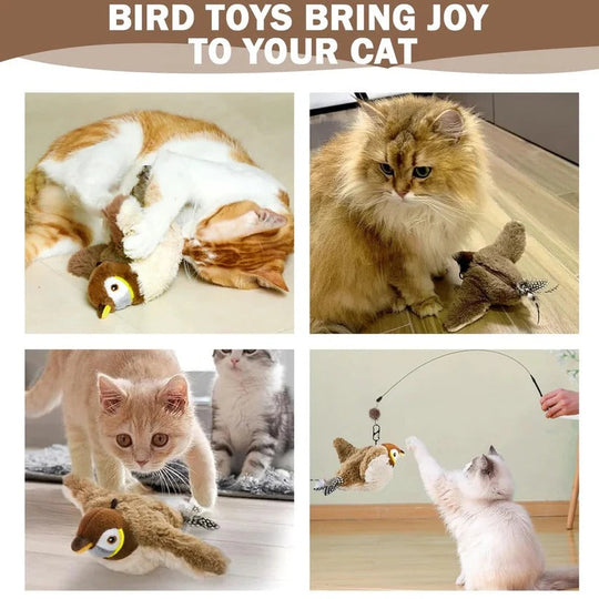 Automatic Flapping Bird Cat Toy with Attachment Clip