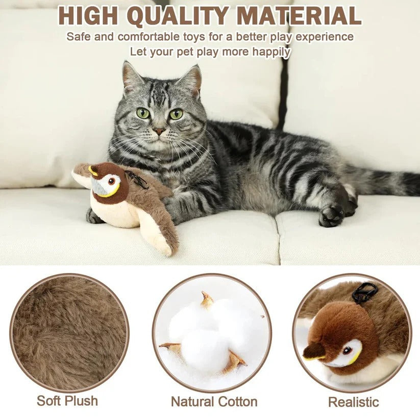 Automatic Flapping Bird Cat Toy with Attachment Clip