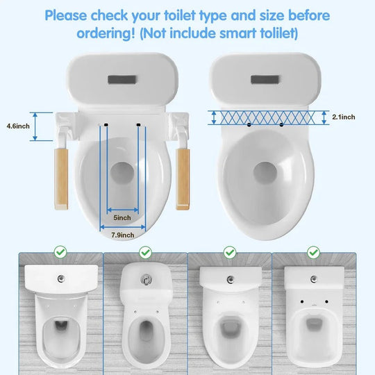 Adjustable Toilet Safety Rail with Dual Armrests for Elderly Support