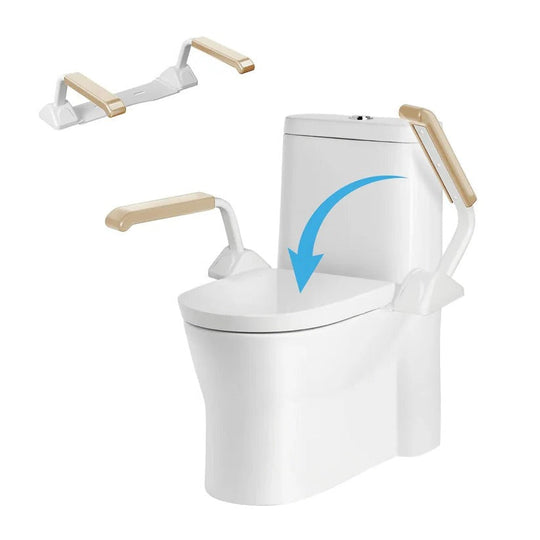 Adjustable Toilet Safety Rail with Dual Armrests for Elderly Support