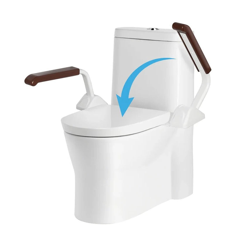 Adjustable Toilet Safety Rail with Dual Armrests for Elderly Support