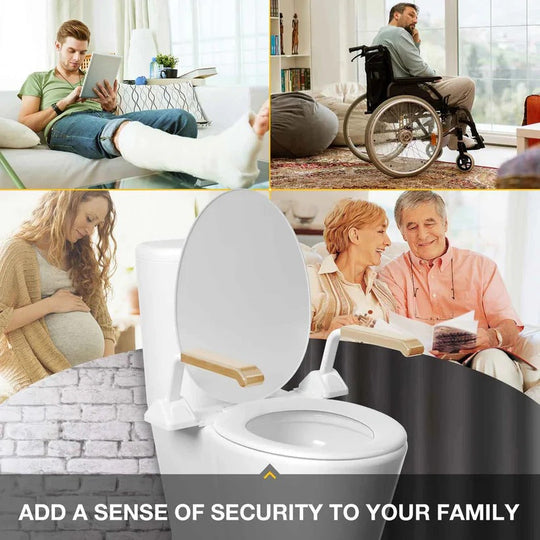Adjustable Toilet Safety Rail with Dual Armrests for Elderly Support