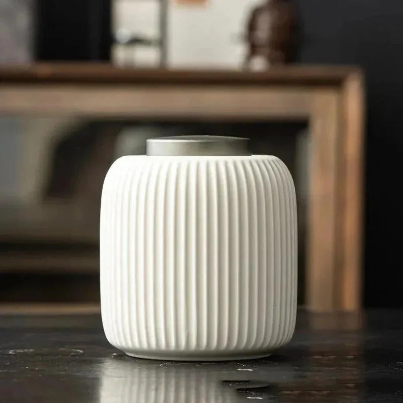 Ceramic Pet Urn with Secure Lid for Memorial Keepsake
