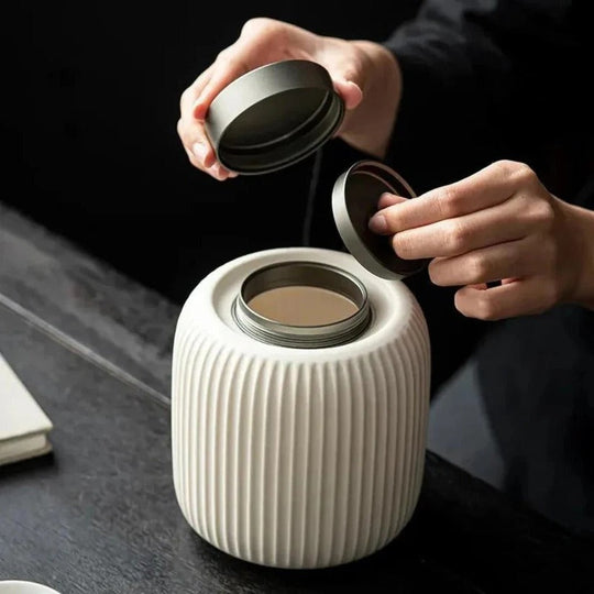 Ceramic Pet Urn with Secure Lid for Memorial Keepsake