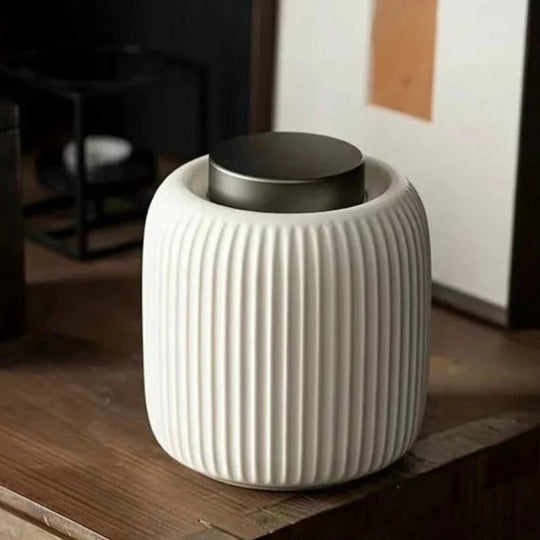 Ceramic Pet Urn with Secure Lid for Memorial Keepsake