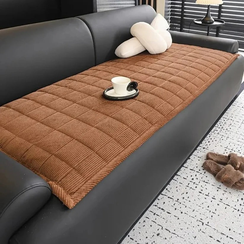 Machine Washable Quilted Sofa Cover with Grip Backing and Padded Surface