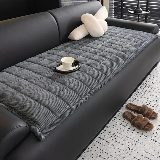 Machine Washable Quilted Sofa Cover with Grip Backing and Padded Surface