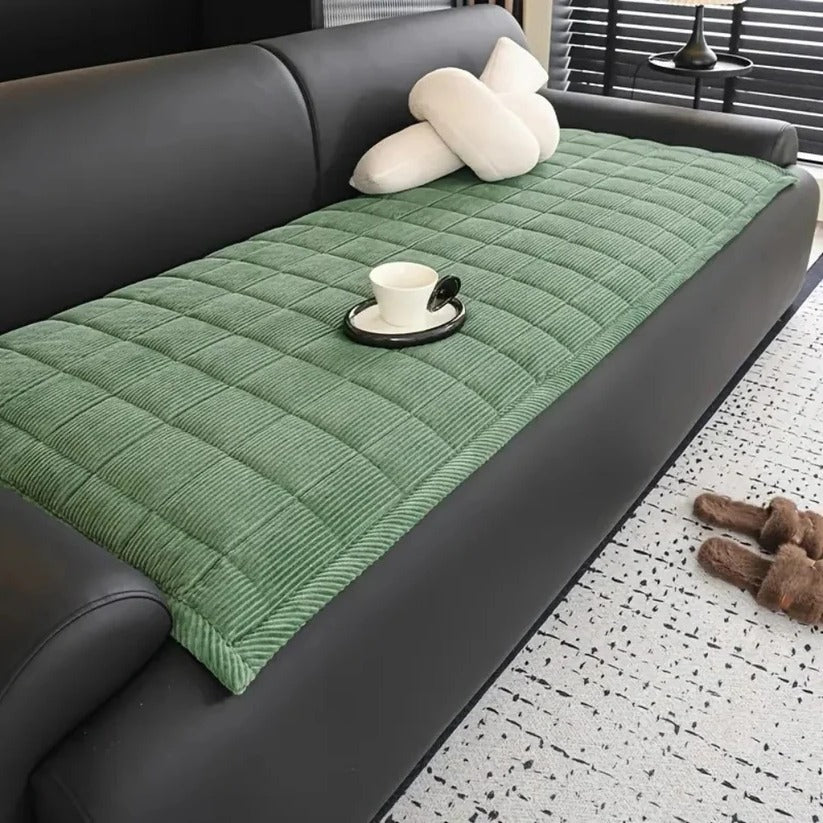 Machine Washable Quilted Sofa Cover with Grip Backing and Padded Surface