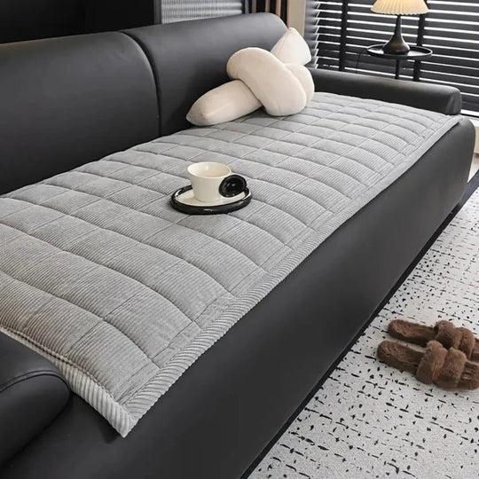 Machine Washable Quilted Sofa Cover with Grip Backing and Padded Surface