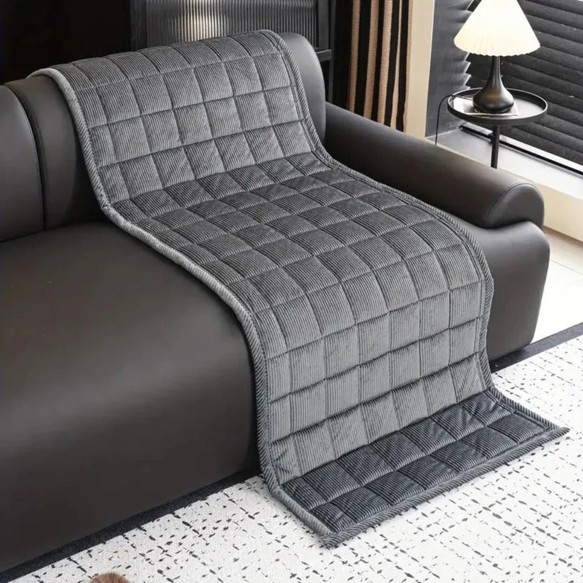 Machine Washable Quilted Sofa Cover with Grip Backing and Padded Surface