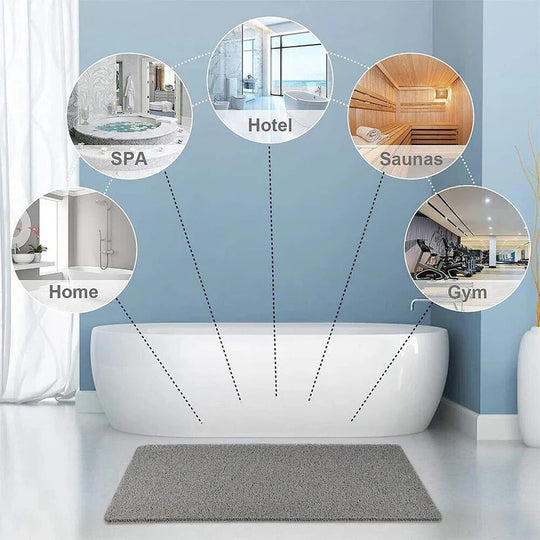 Textured Non-Slip Shower Mat with Porous Drainage