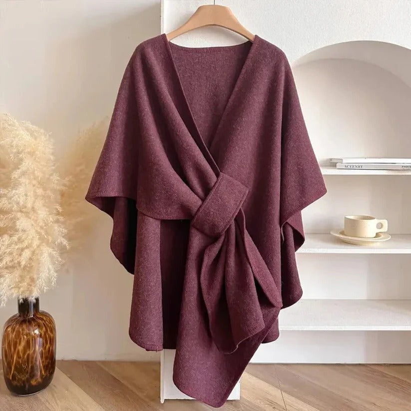 Women's Microfiber Poncho Coat with Adjustable Front Closure