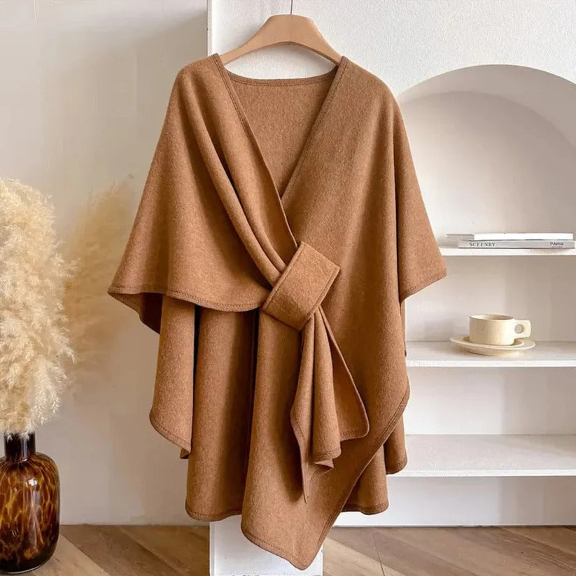 Women's Microfiber Poncho Coat with Adjustable Front Closure