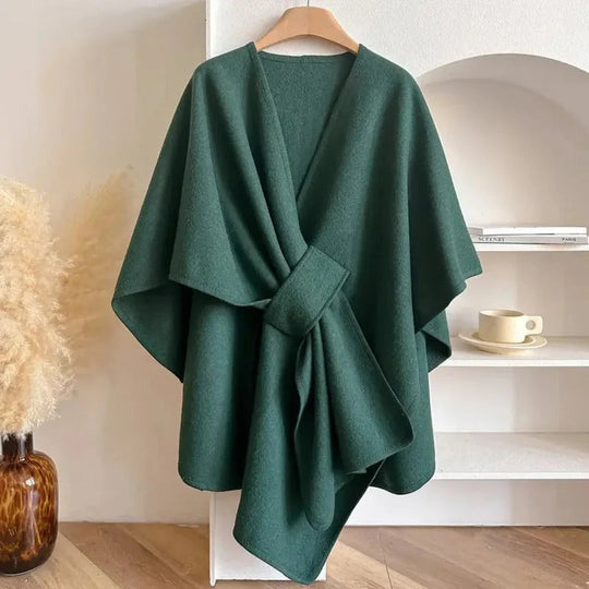 Women's Microfiber Poncho Coat with Adjustable Front Closure