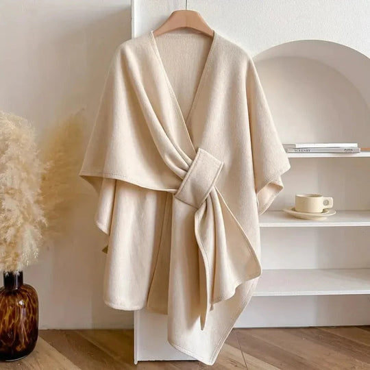 Women's Microfiber Poncho Coat with Adjustable Front Closure